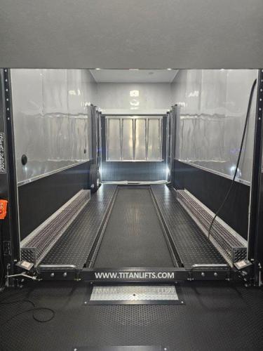 Enclosed Stacker Car Trailer Rear Interior View
