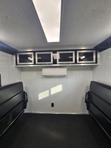 Custom Enclosed Gooseneck Stacker Trailer Front Interior Loft View
