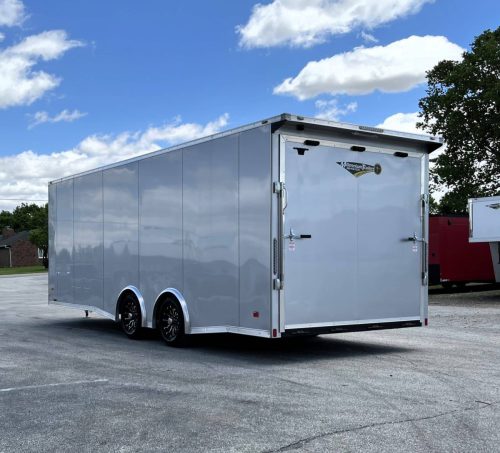 22ft. Car Hauler Trailer Rear Roadside View