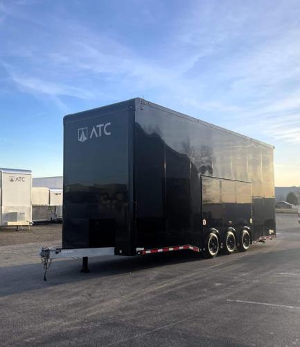 Enclosed Stacker Trailer Front Roadside View