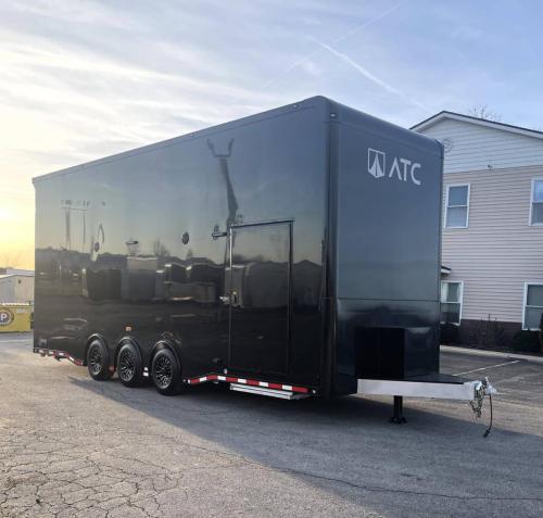 Enclosed Stacker Trailer Front Curbside View