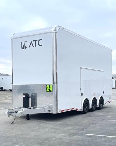 Enclosed ATC Stacker Trailer Front Roadside View