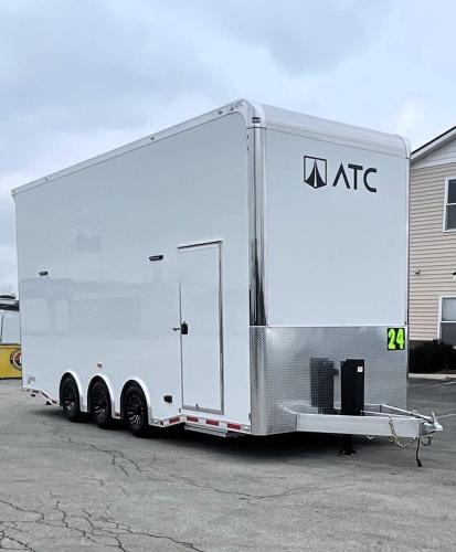 Enclosed ATC Stacker Trailer  Front Curbside View