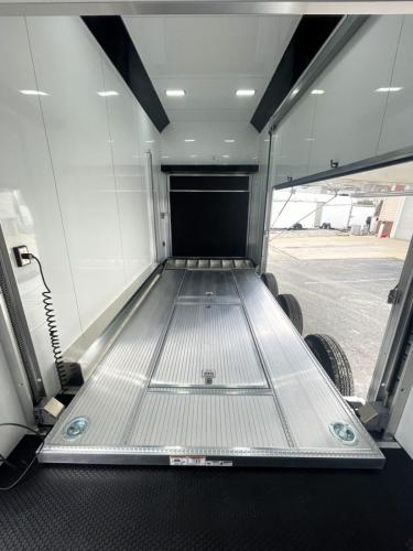 Enclosed ATC Stacker Trailer Rear Interior View