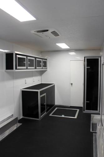 Custom Charcoal 48' Millennium Platinum Enclosed Gooseneck Trailer Garage Cabinets