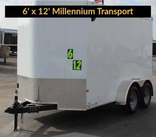 6' X 12' V-Nose White Millennium Transport