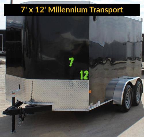 7' X 12' Black V-Nose Millennium Transport