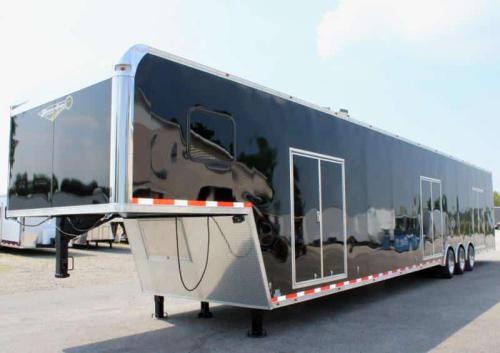 Enclosed Gooseneck Trailer 53ft Black with 60" double doors