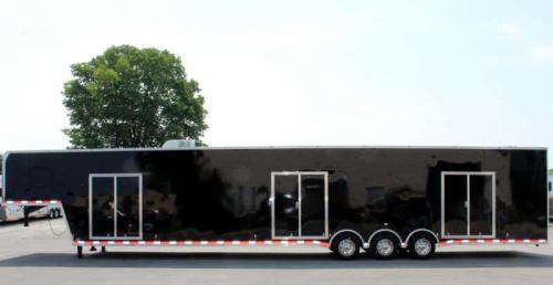 Enclosed Gooseneck Trailer 53ft Black with 60" double doors