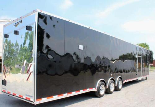 Enclosed Gooseneck Trailer 53ft Black with 60" double doors